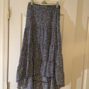 Francesca's Blue Rain Charlie High Low Midi Skirt